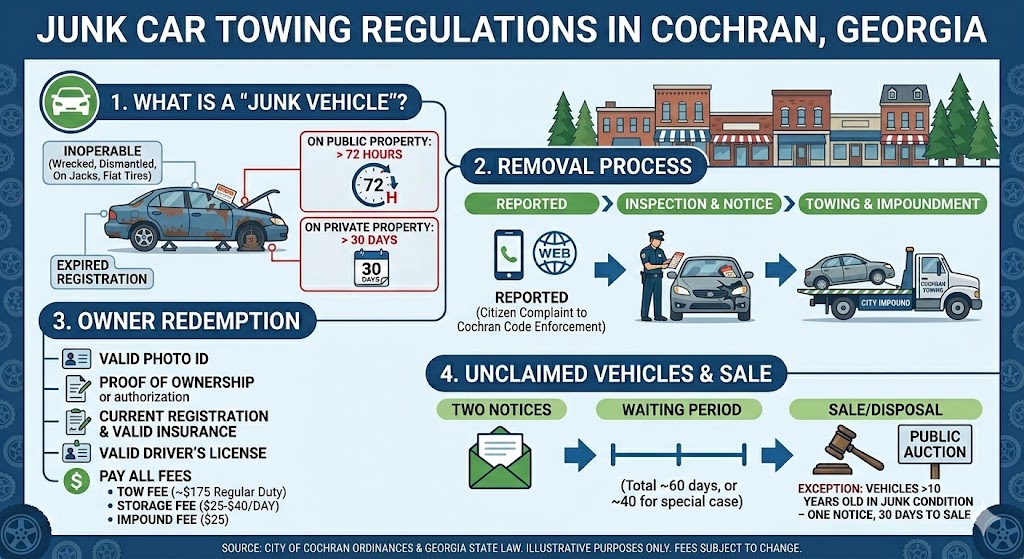 Junk Car Towing Regulations in Cochran